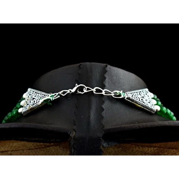 Vintage Natural 3 Strand Onyx / Lapis Lazurel Round Beads Necklace - Picture 5 of 9